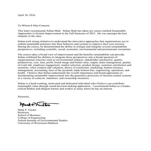 Sohan Shah recommended by Mark Finster