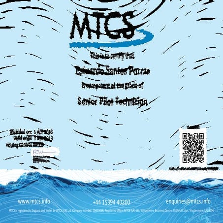 Estuardo Santos Porras - Senior Pilot Technician Competence