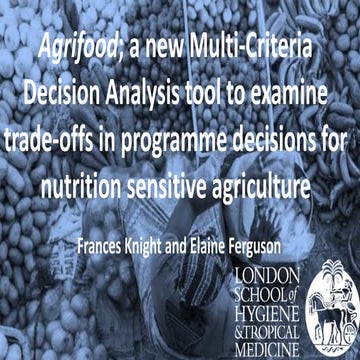 Agrifood; a new Multi-Criteria Decision Analysis tool to examine trade-offs i...