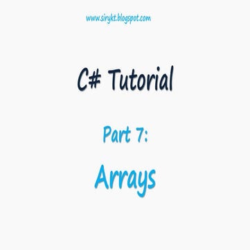 7array in c# | PPT