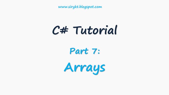 7array in c# | PPT