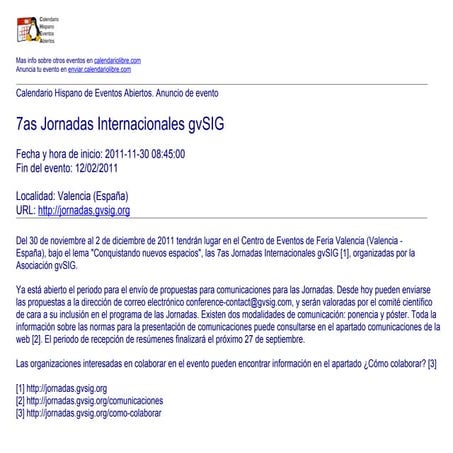 7as Jornadas Internacionales gvSIG