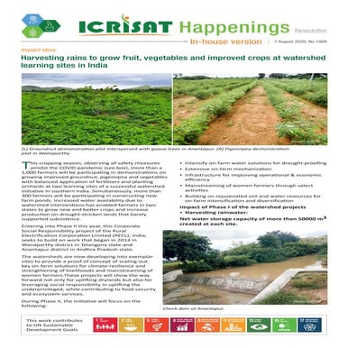 Harvesting rains to grow fruit, vegetables and improved crops at watershed le...