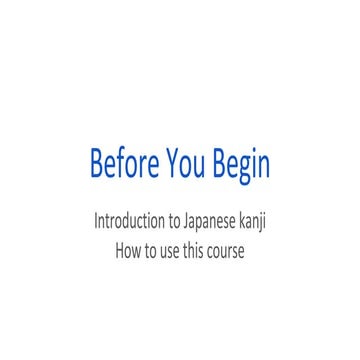 Genki Kanji Mnemonics - Introduction