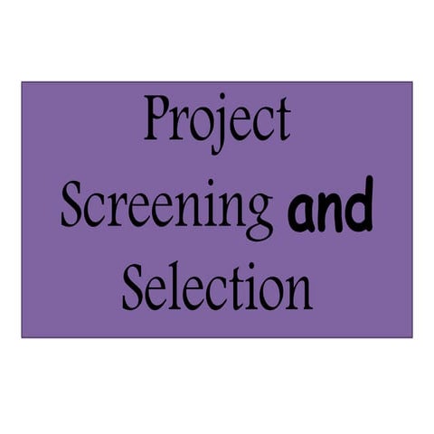 Pj Screening and selection of Pjs