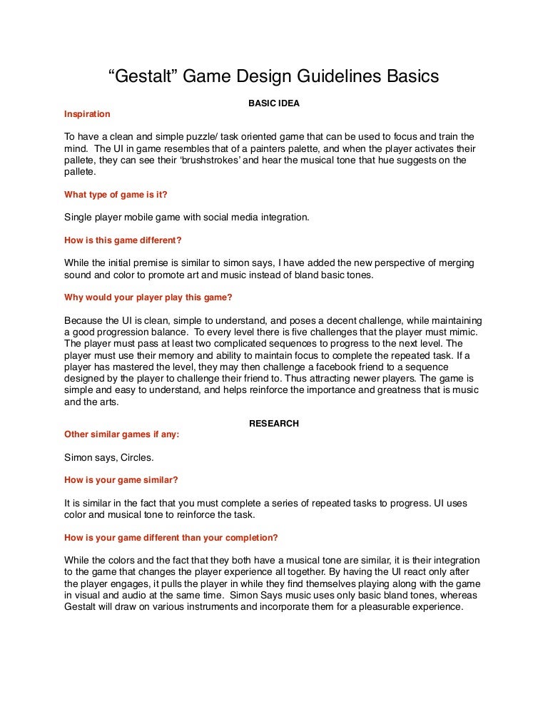 Gestalt game design guidelines basics