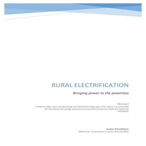Rural Electrification