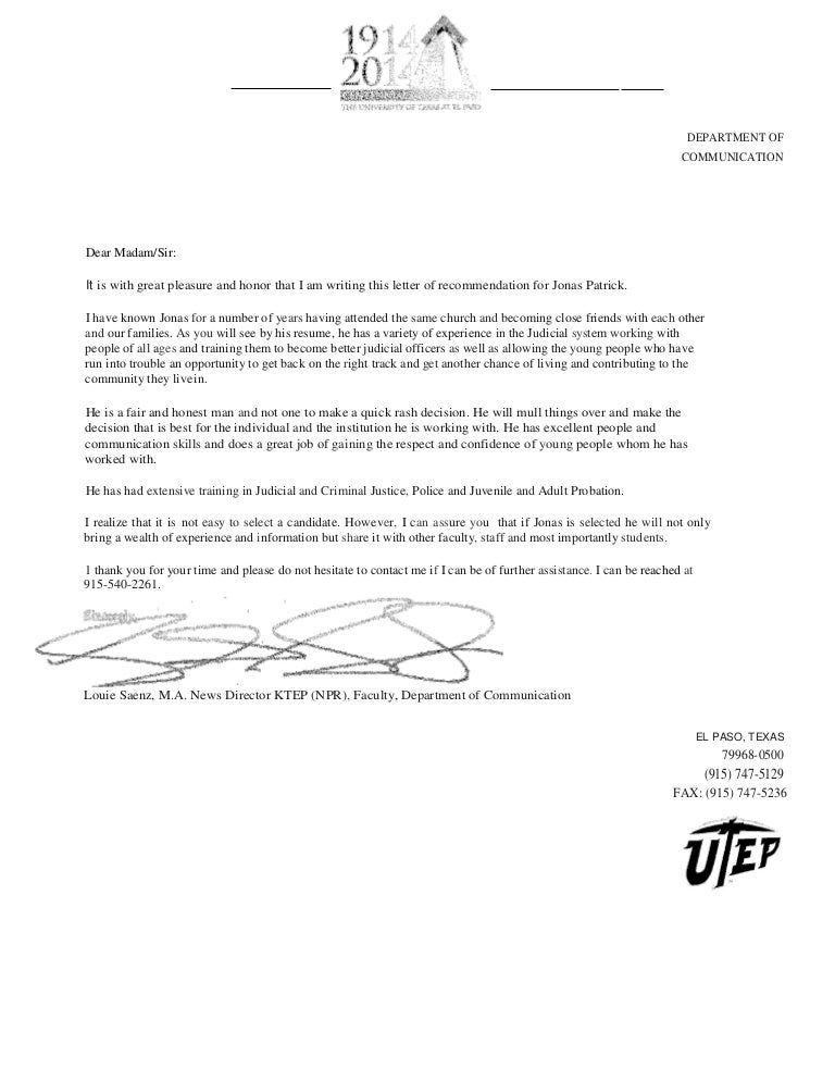 letters of recommendations letters of recommendations