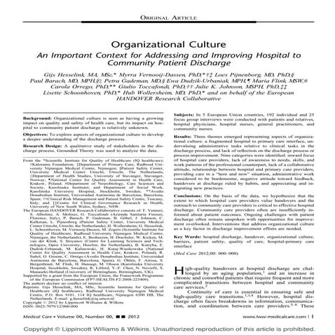 handover publication Medical Care