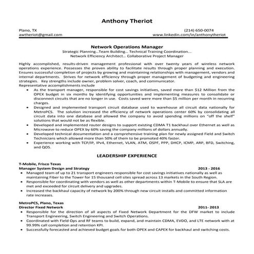 Anthony Theriot Resume with IP