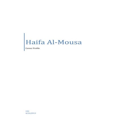 Haifa Al Mousa CV