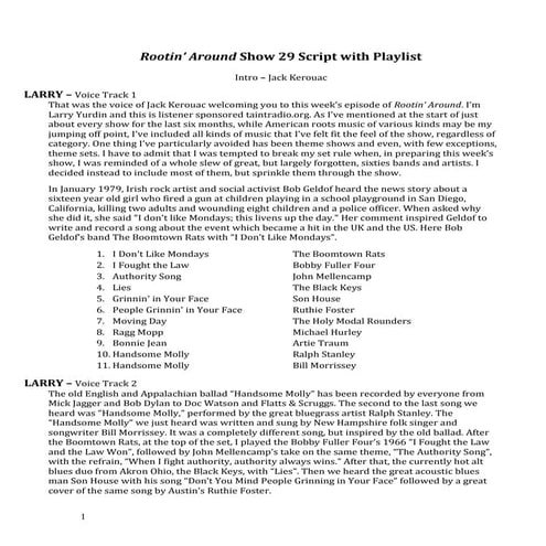 Rootin’ Around Show 29 Script
