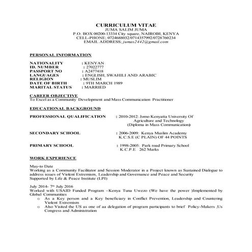 RESUME SALIM 2016 | DOCX