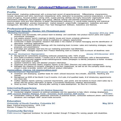John Bray Resume 2016 | DOCX