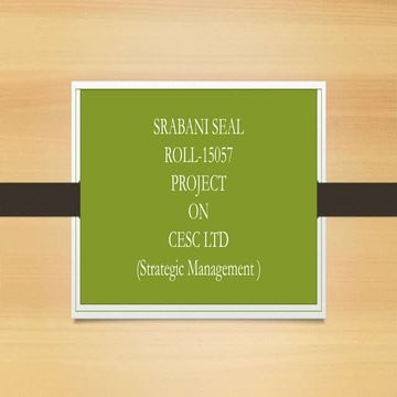 CESC LTD PPT ON STRATEGIC MANAGEMENT