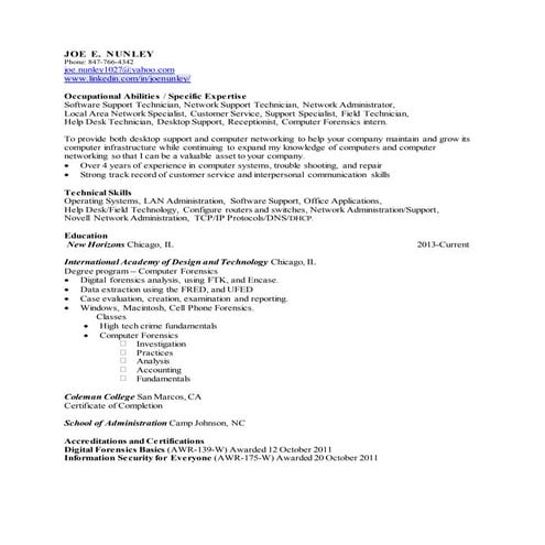 Joe Resume