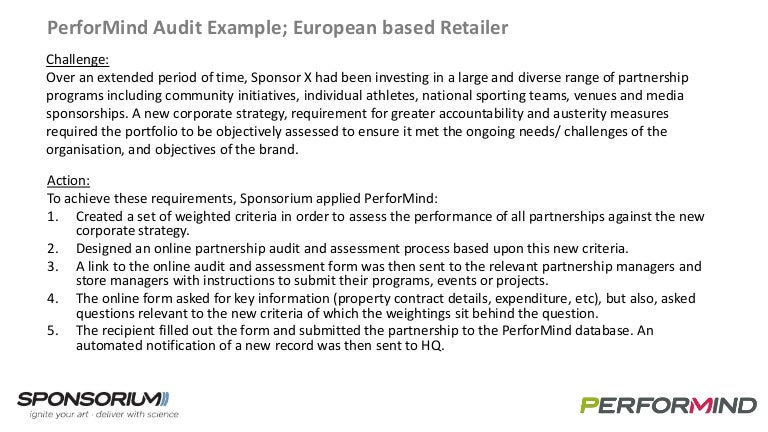 case study on performance audit