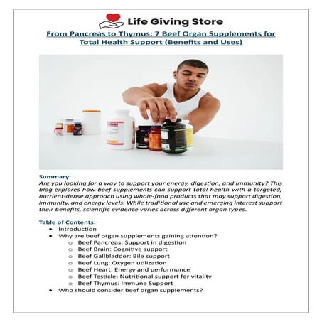 7 Best Beef Organ Supplements for Energy & Immunity | Life Giving Store ...