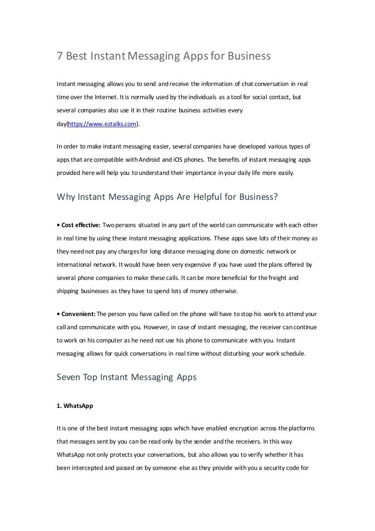 7 best instant messaging apps for business