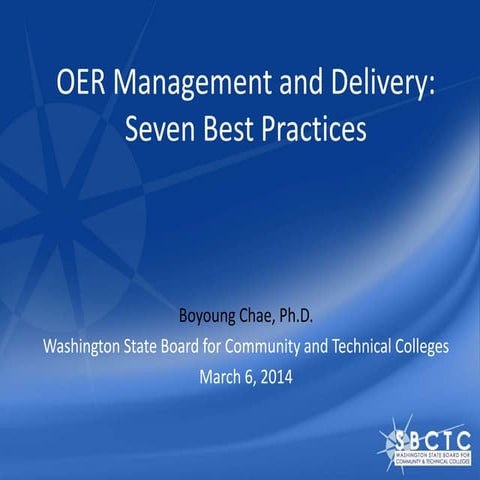 OER Management and Delivery: Seven Best Practices