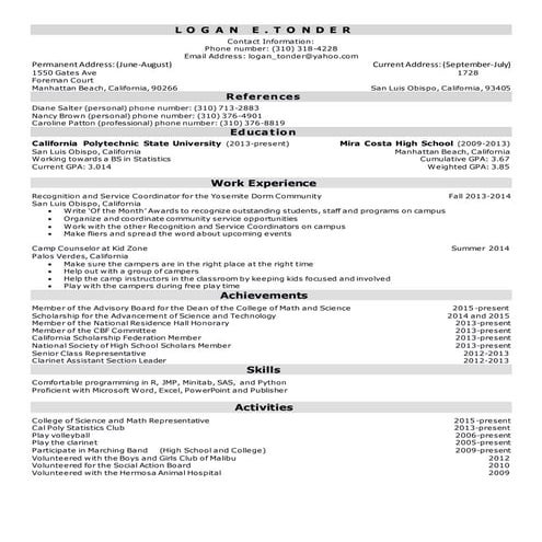 Logan Tonder's Resume | DOCX