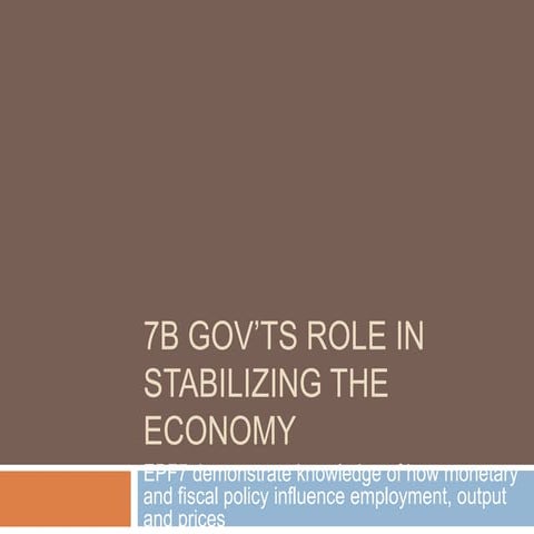 7b govts role in stabilizing the economy
