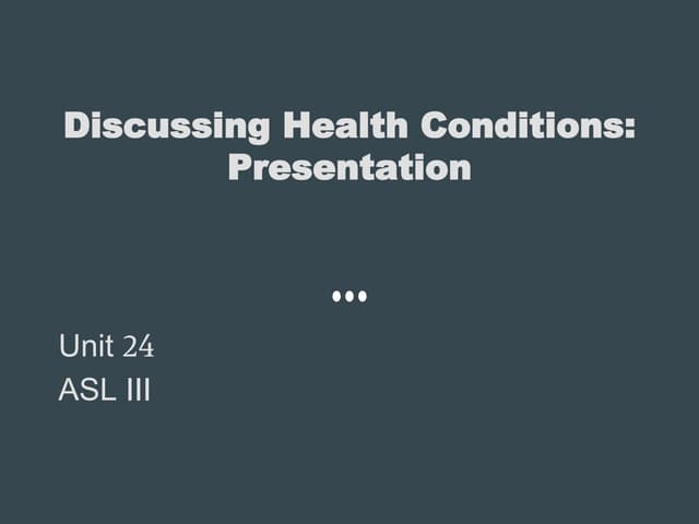 7c. Discussing Health Conditions - Presentation | PPTX