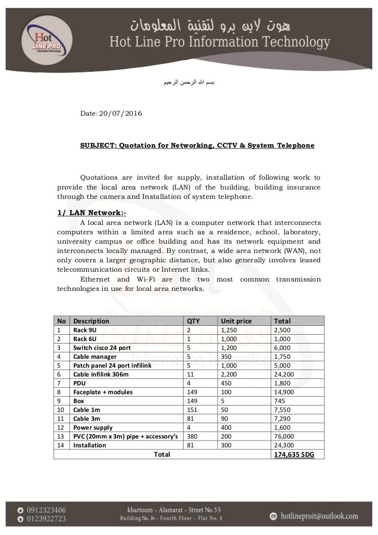 quotation of network