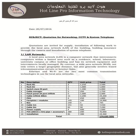 quotation of network