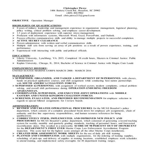 Pierce, Christopher A. Functional Resume (2)