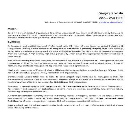 Sanjay KHOSLA - Synopsis