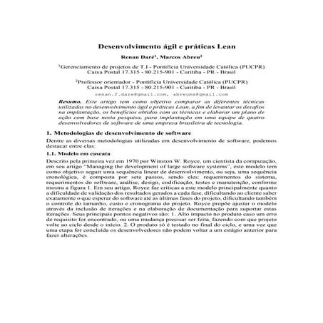 Desenvolvimento ágil e práticas Lean