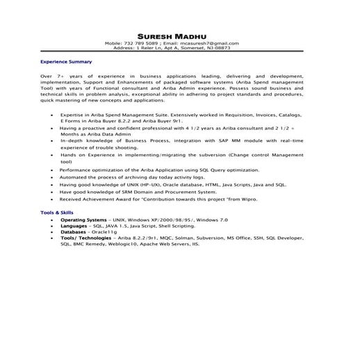 Suresh Madhu_Resume