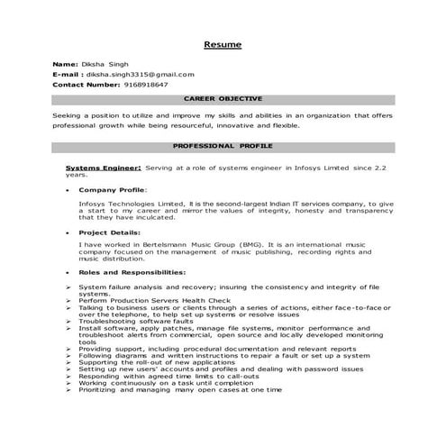 Diksha Singh- Resume