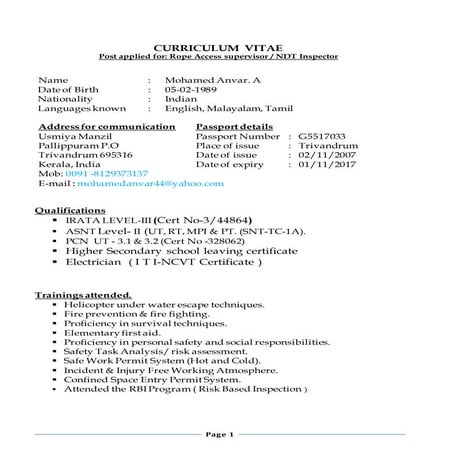 ramkishan singh cv 2016. | PDF