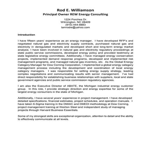 Rod Williamson Introduction | PDF