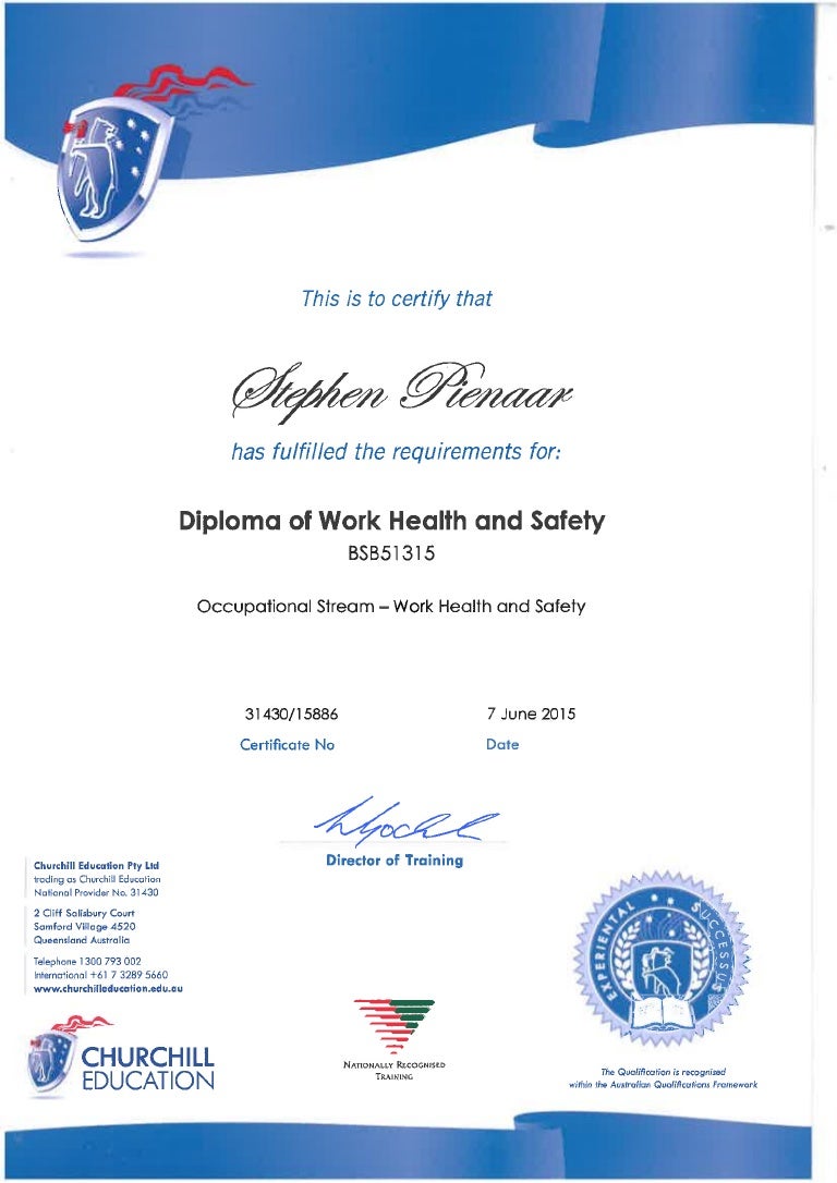 Diploma in Workplace Health and Safety