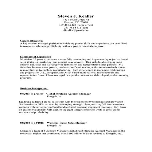 Steven Kealler resume