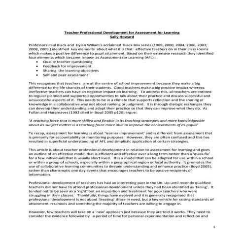 optimus article CPD AFL S Howard Optimus confernce shared via Linked in