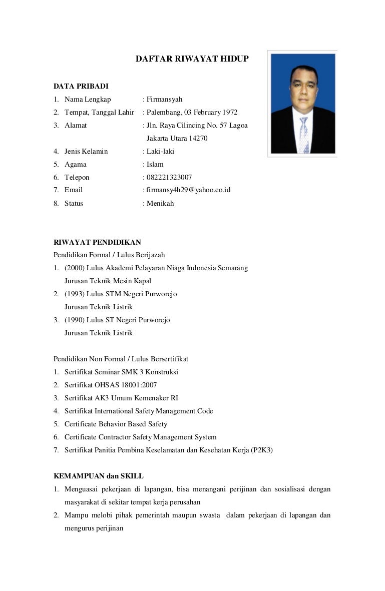 DAFTAR RIWAYAT HIDUP