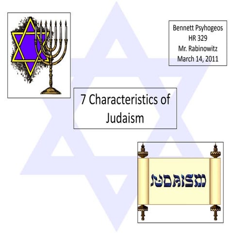 7 characteristics of judaism