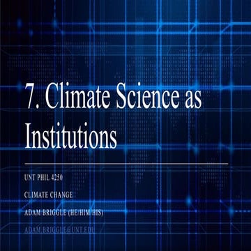 8. Climate Change: Climate science as methods and tools | PPTX