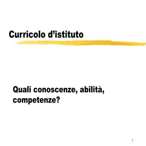 Le competenze relazionali nel curricolo d'istituto