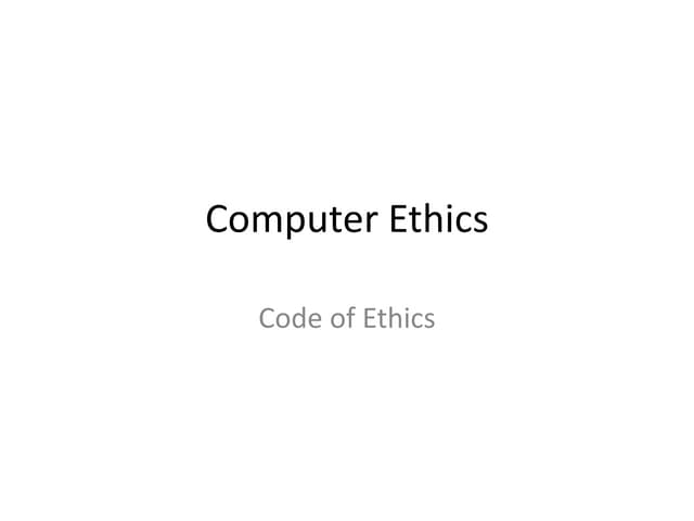 7 computer ethics