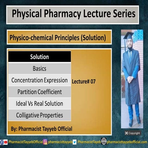 Concentration Expression of Solution| L 07|PhysicalPharmacyLectureSeries