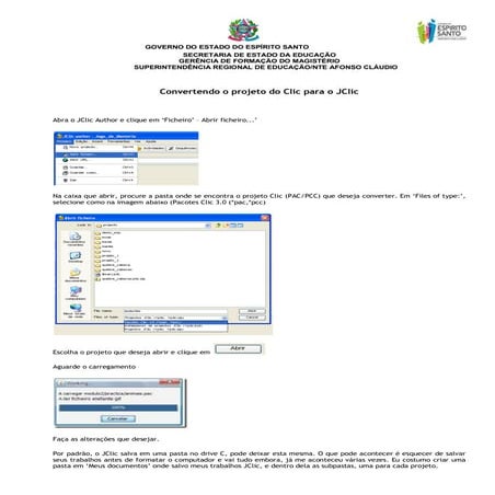 7  convertendo o projeto jclic
