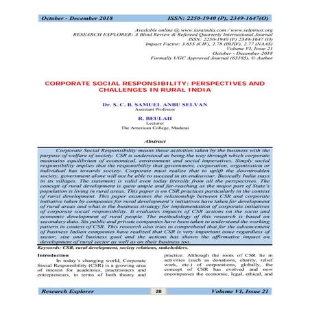 7 corporate social responsibility perspectives and challenges in rural india