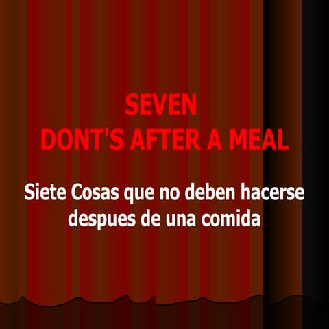 7 cosas que no deben hacerse despues de las comidas
