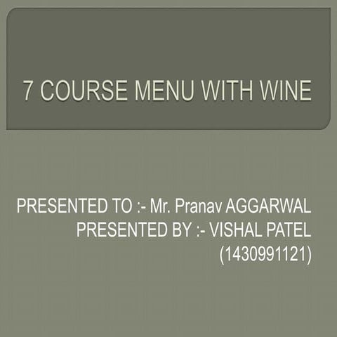 7 course menu with wine