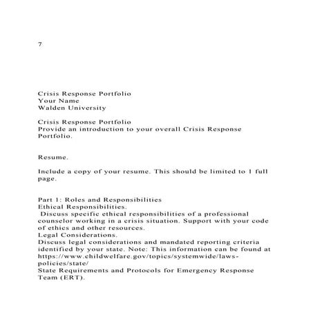 7Crisis Response PortfolioYour NameWalden Univer.docx
